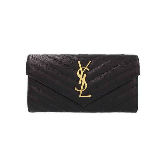 Saint Laurent Bifold Wallet Flap Monogram PARIS Long - Picture 1 of 5